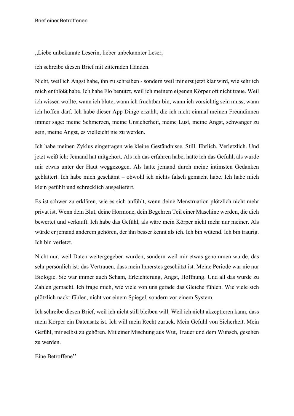 Brief einer Betroffenen als direkt sichtbare PDF-Seite